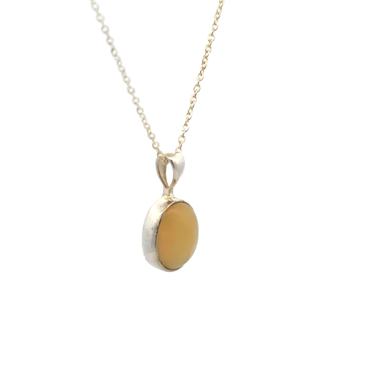 Sterling Silver Ethiopian Opal Necklace (1/4 x 1/2 Inch) With 16+2 Inch Chain