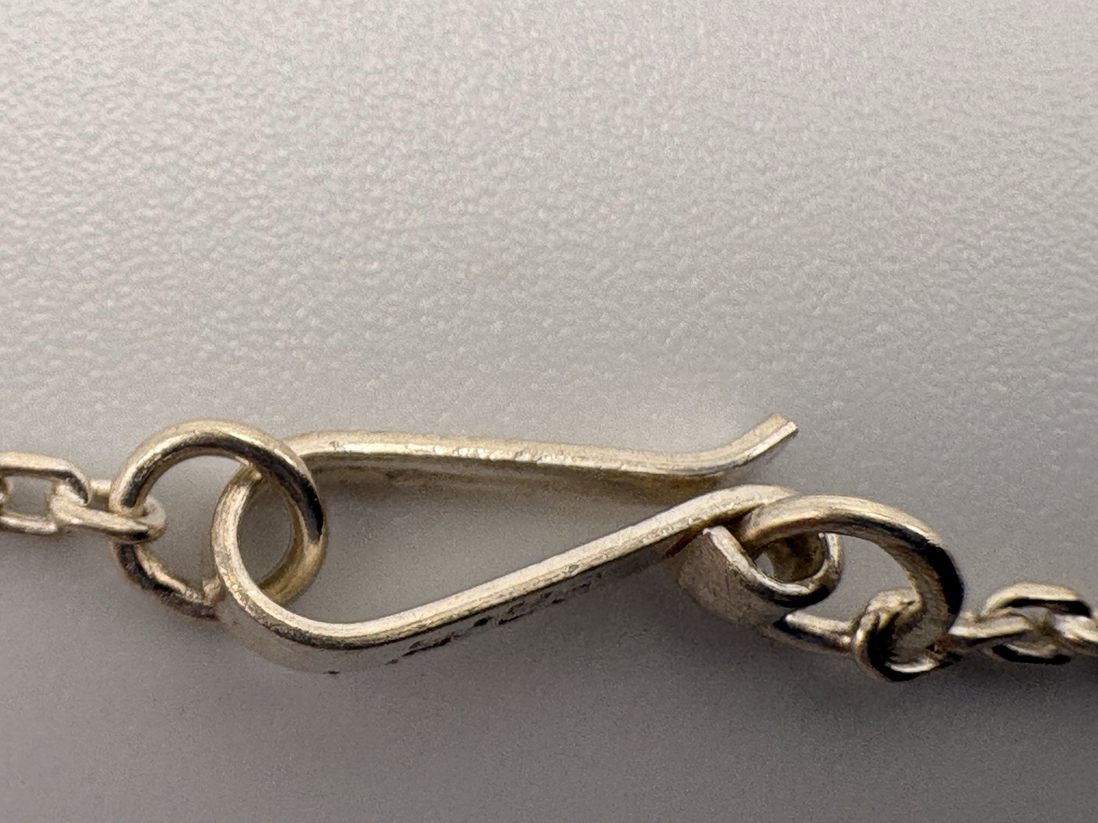 Solid Sterling Silver Drop Ball Pendant Chain Necklace 18” Vintage Hook Clasp