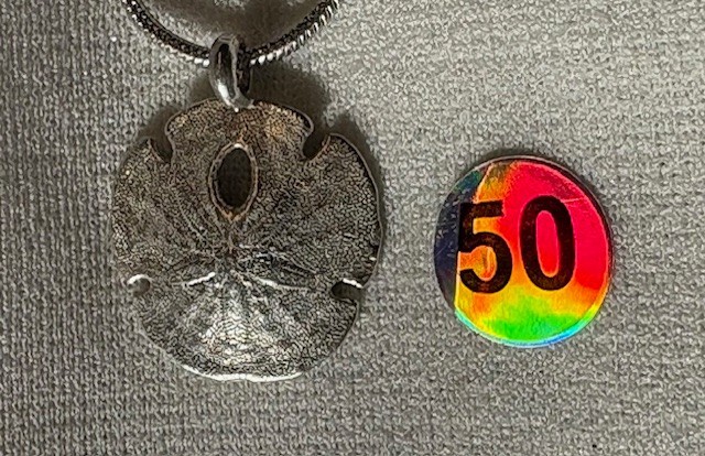 Sand Dollar 925 pendant cast from the real thing Natural Art Original by JKL 50