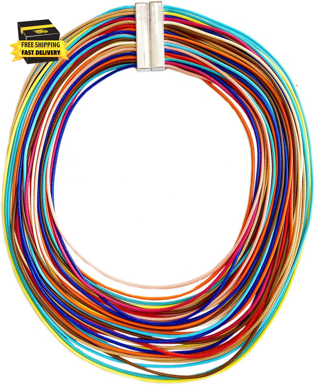 Necklace Women Fashion Bib Choker 36 Layers Wax Line Collar Statement Jewelry ⭐️
