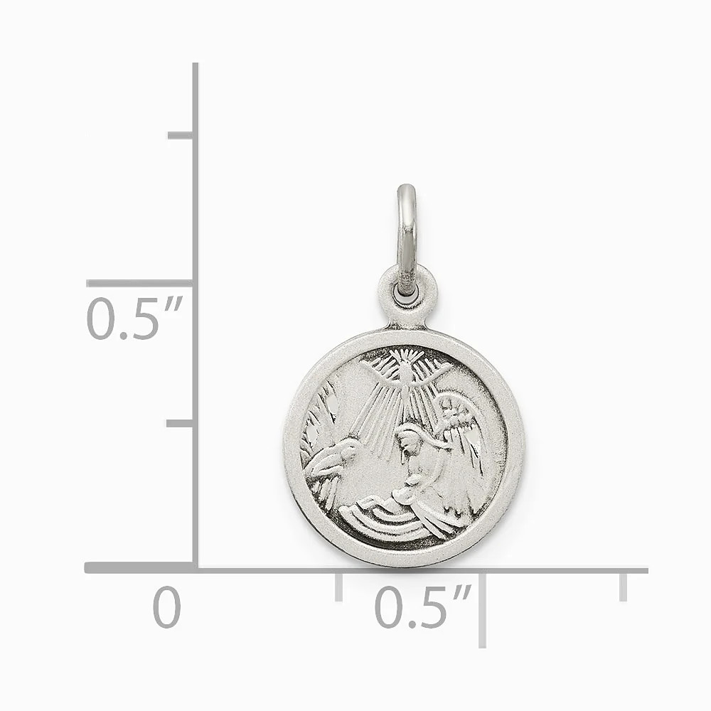 Sterling Silver Antiqued Baptism Medal