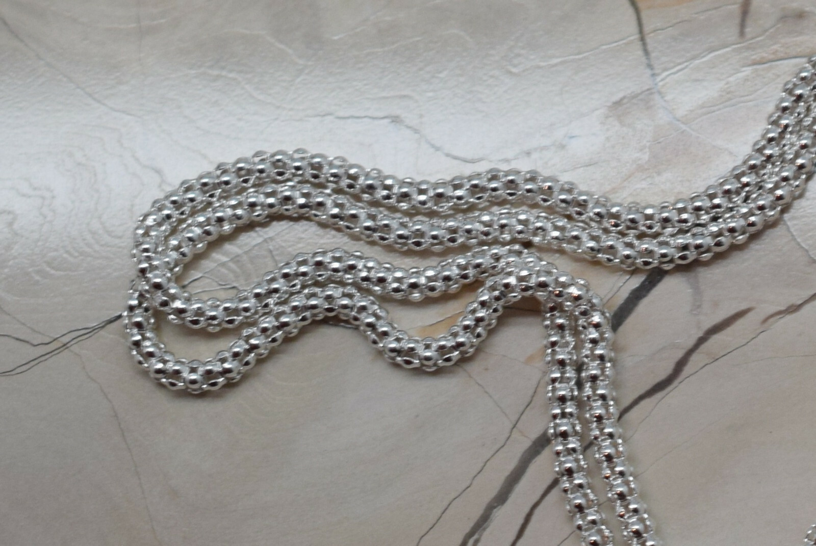 Popcorn Chain 1.7mm .925 Sterling Silver Necklace 16″ Lobster Clasp