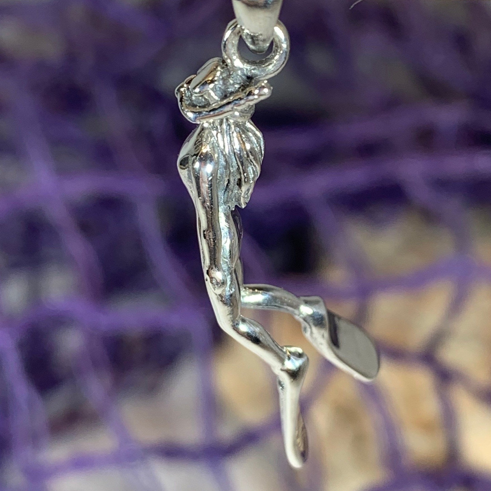 Female Free Diver Necklace Ocean Beach Lover Scuba Pendant 925 W/FREE CHAIN