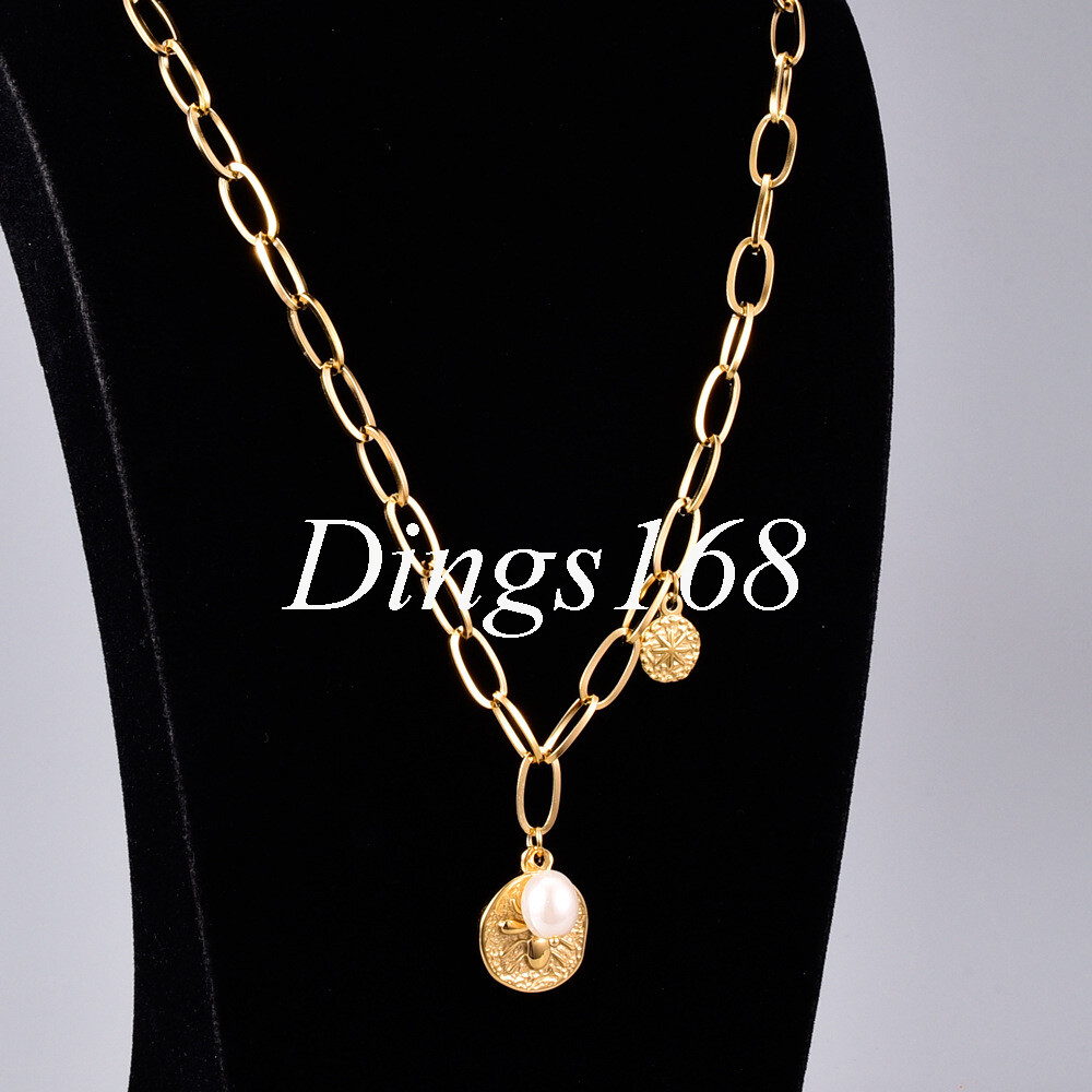18K Yellow Gold Filled Nickel-Free 20+2 inch 5mm Thick Paper Clip Chain Necklace