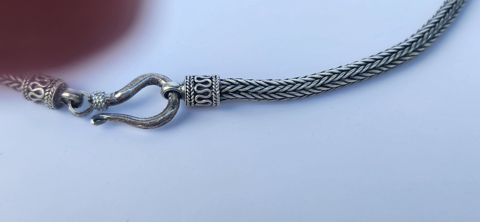 Modern Sterling Silver 925 Heavy Foxtail Chevron Chain Necklace 20 in 50 gram
