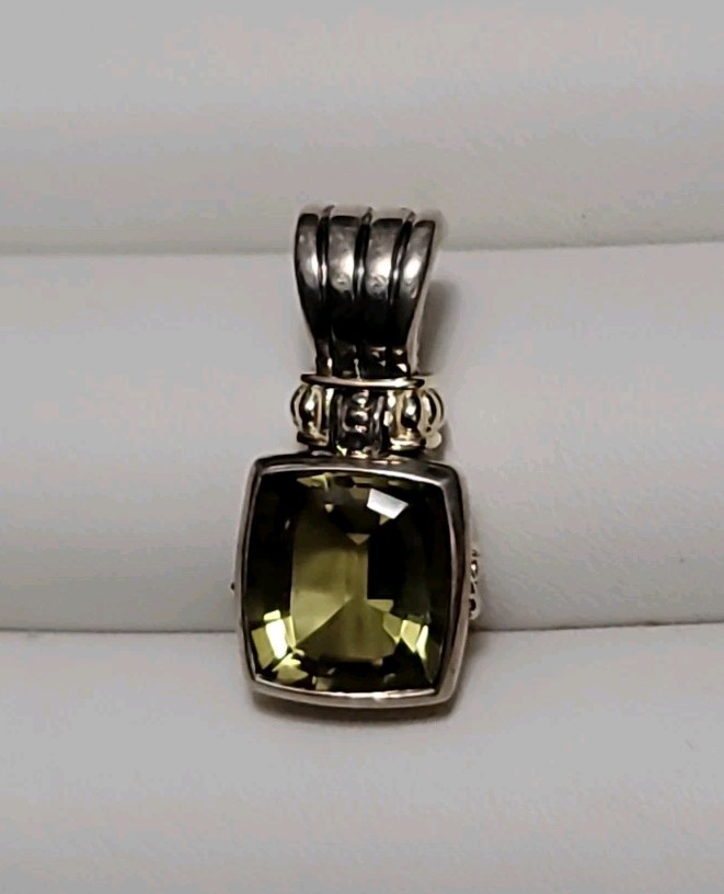 Lagos Caviar Pendant Sterling Silver & 18k Yellow Gold w/ Faceted Citrine