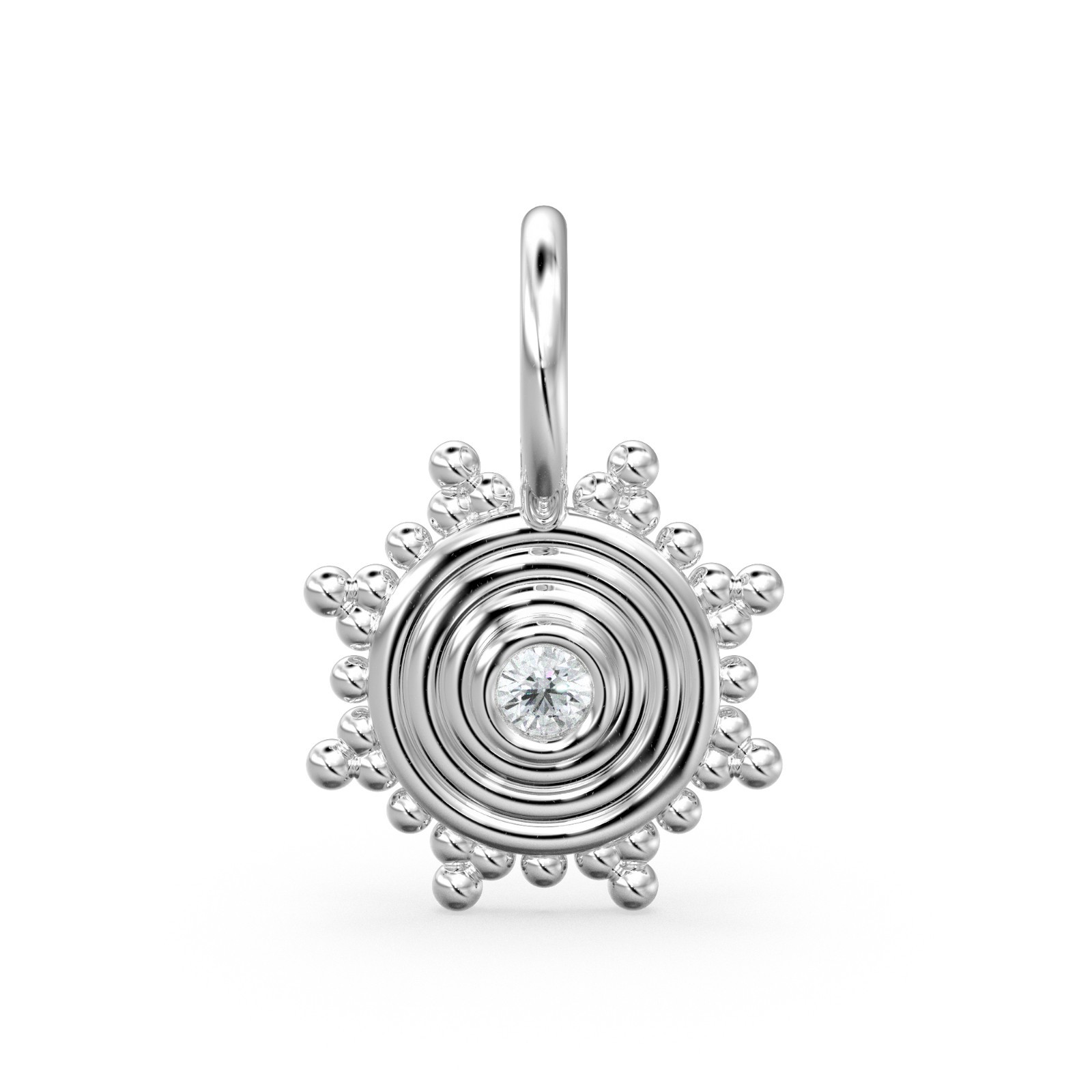 Natural Diamond Disc Charm 18k Solid Gold Charm Diamond Charm Handmade Pendant