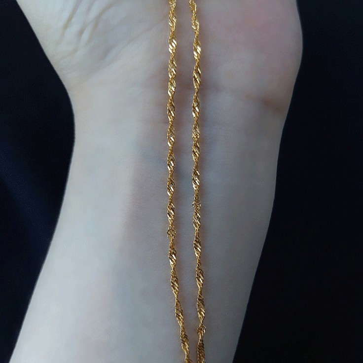 Au750 Solid 18K Solid Gold yellow Gold Necklace Women Gold Chain 46cm-