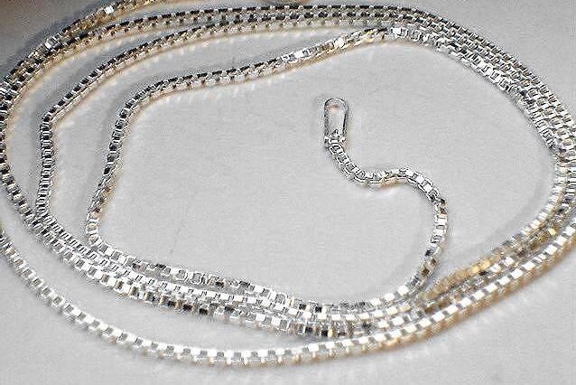 1.4MM ITALIAN SOLID 925 STERLING SILVER PAVE SQUARE BOX LINKS CHAIN NECKLACE 16″