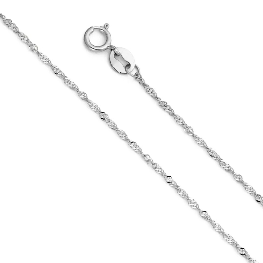Solid 14k Gold Singapore rope chain Necklace Made in Italy All lengths