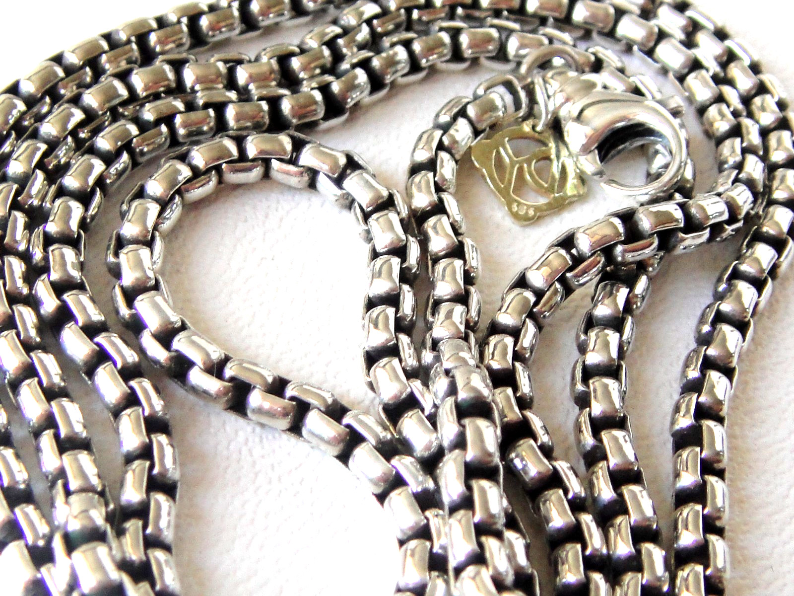 DAVID YURMAN 14K GOLD STERLING SILVER 3.6mm BOX CHAIN NECKLACE 24″