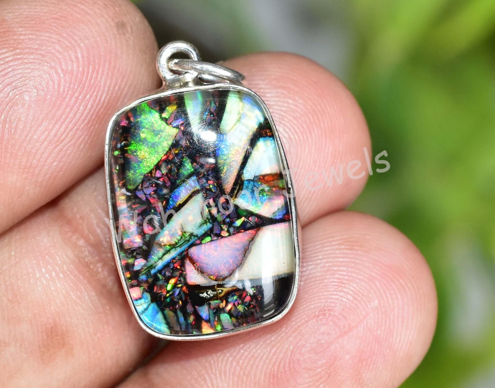 925 Sterling Silver Pendant 17.10 Ct Cushion Monarch Fire Opal Pendant Certified
