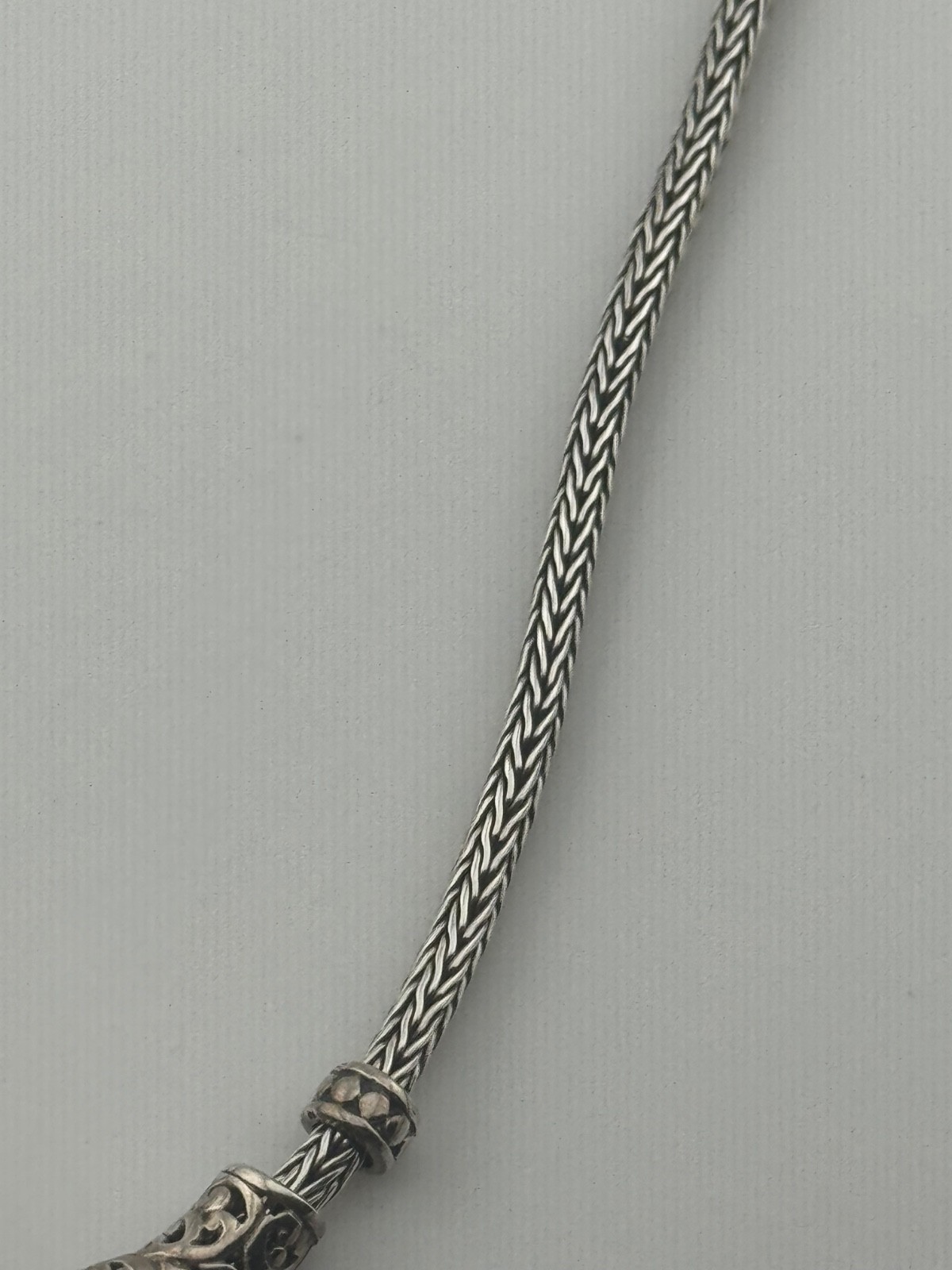Sterling Silver Heart Necklace Toggle Clasp Signed ATI ID