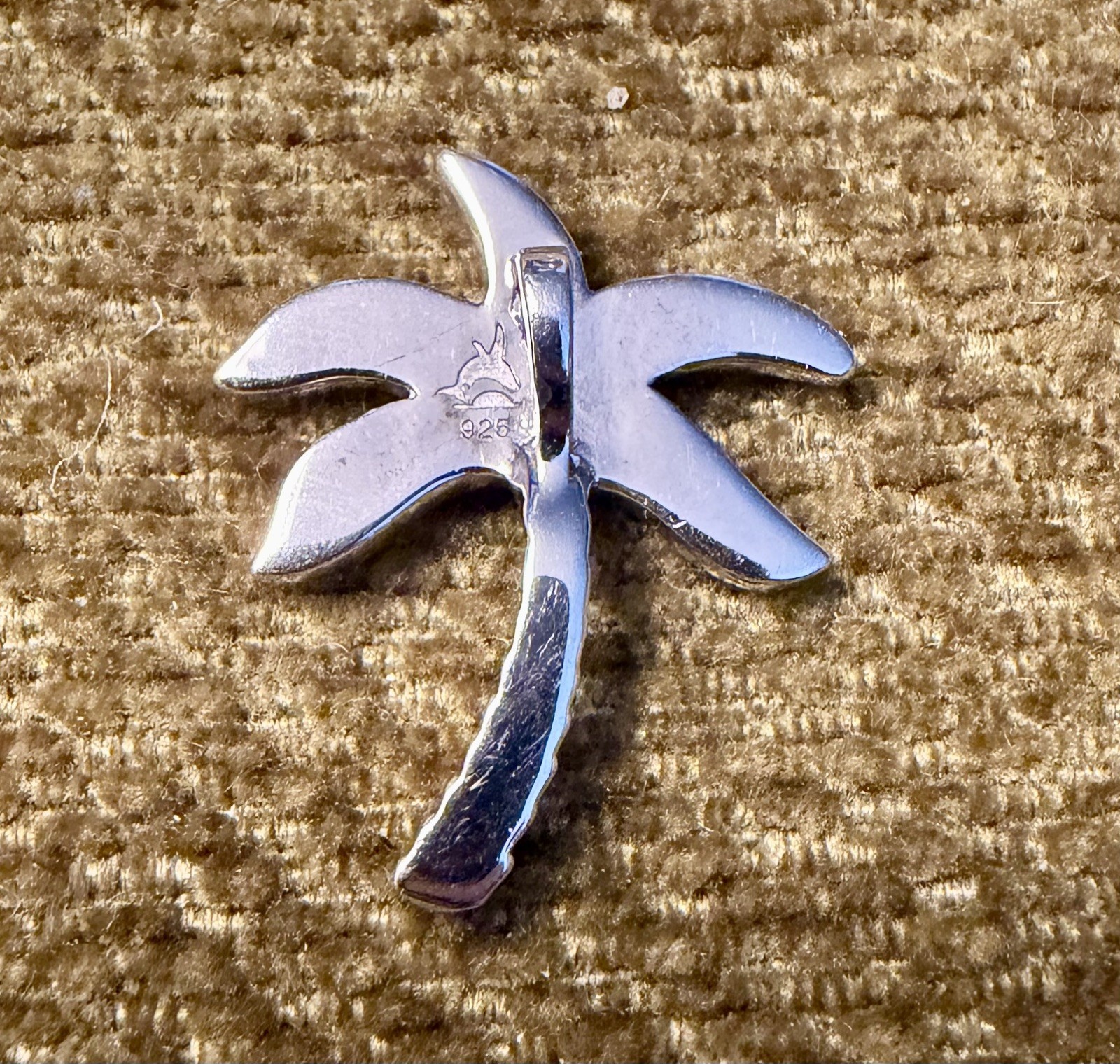 Blue Opal Palm Tree Beach Summer Pendant Charm 925 Sterling Silver