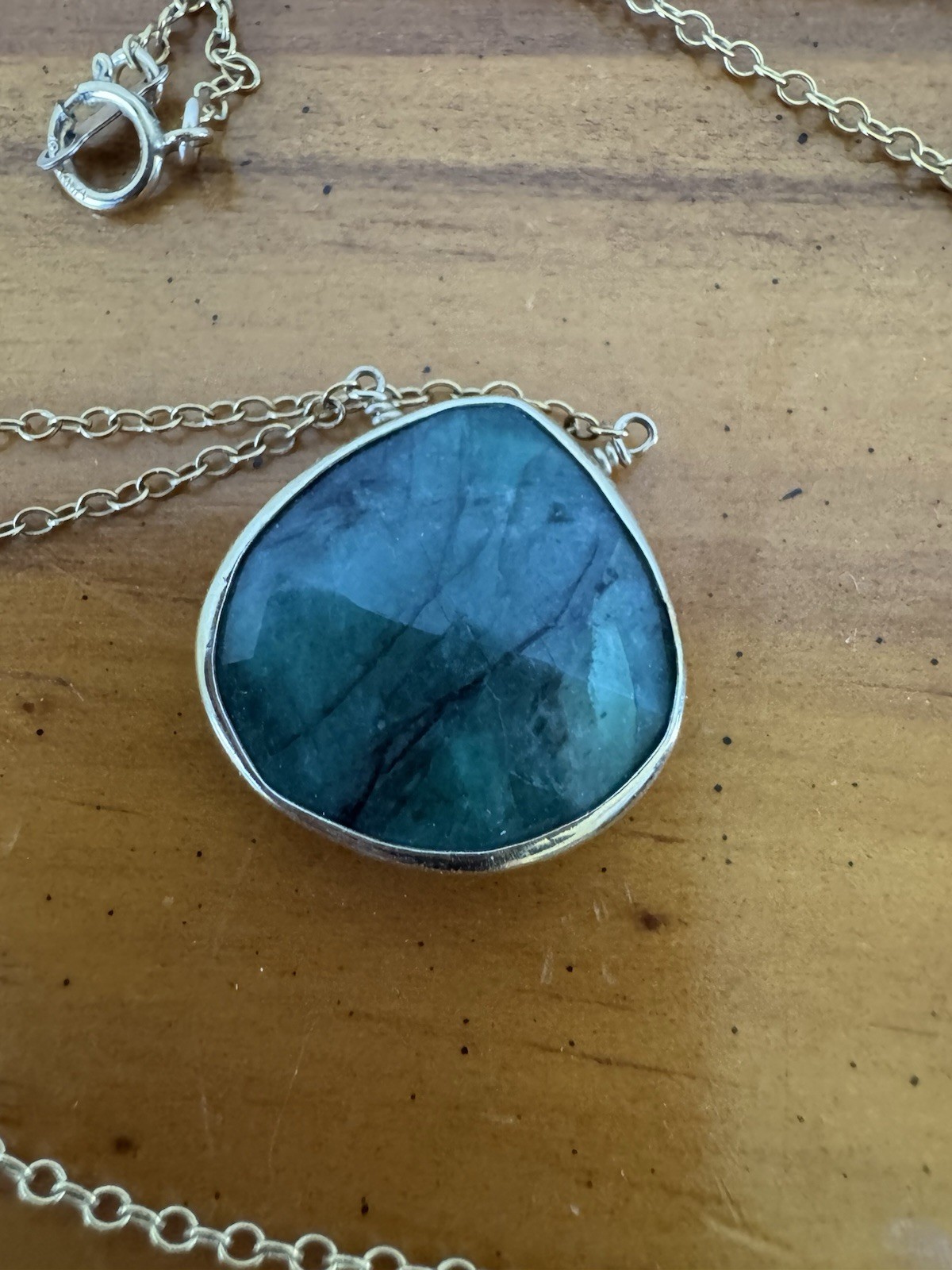 Raw Emerald Pendant Necklace, 1/20 14k Gold-Filled May Birthstone