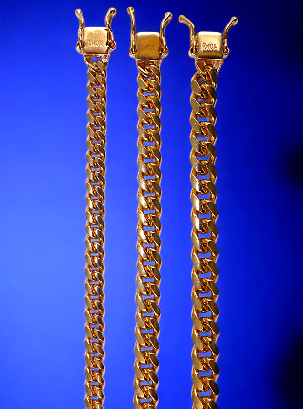 10K Rose Gold SOLID Miami Cuban Necklace Bracelet Chain Real 2mm-6mm 7″-30″