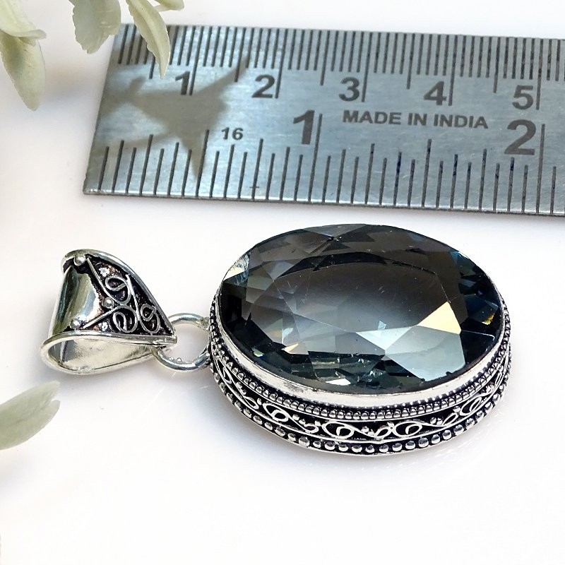 Alexandrite Oval Gemstone Fashion Gift 925 Sterling Silver Vintage Pendant 2″ V6