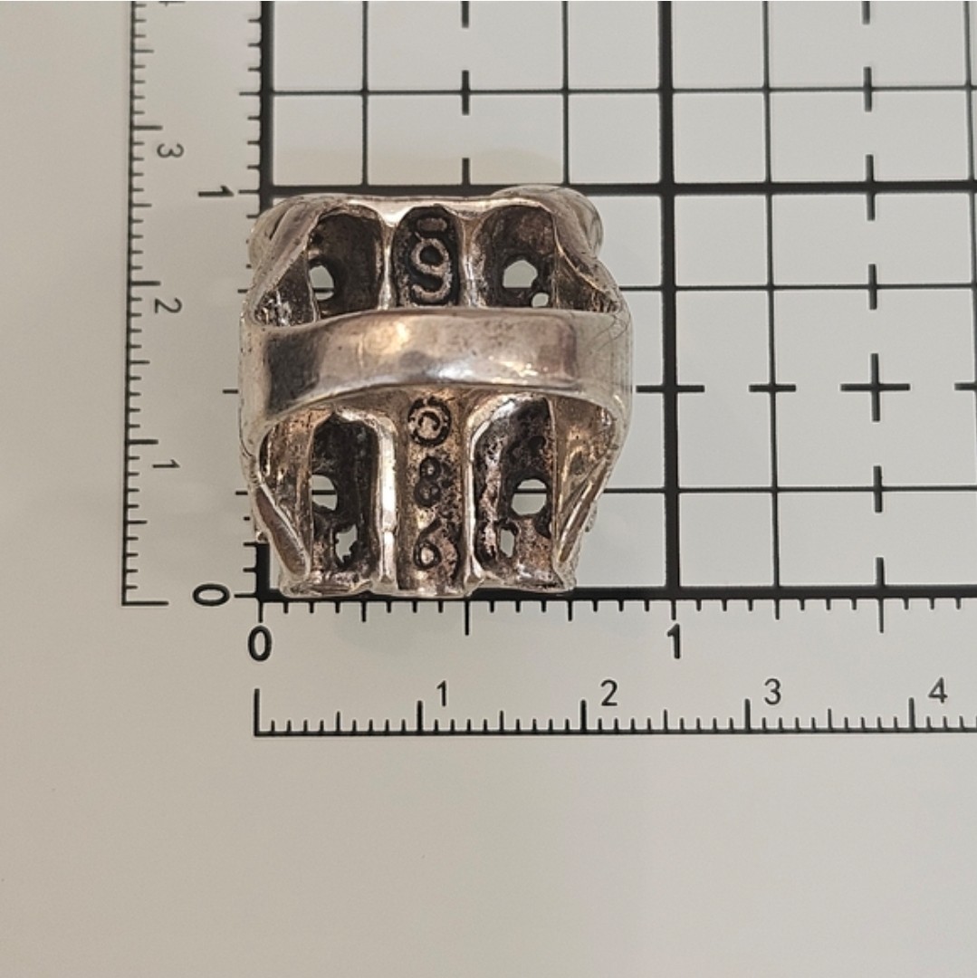 Gothic Skull Cross Sterling Silver Ring Size 9 US Band 16.07 grams