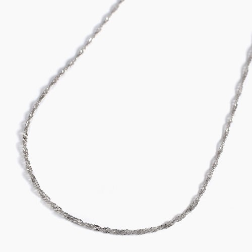 Pt999 Solid Platinum 1.4mm-1.1mm Tapered Singapore Chain Necklace 19.5″ MIJapan