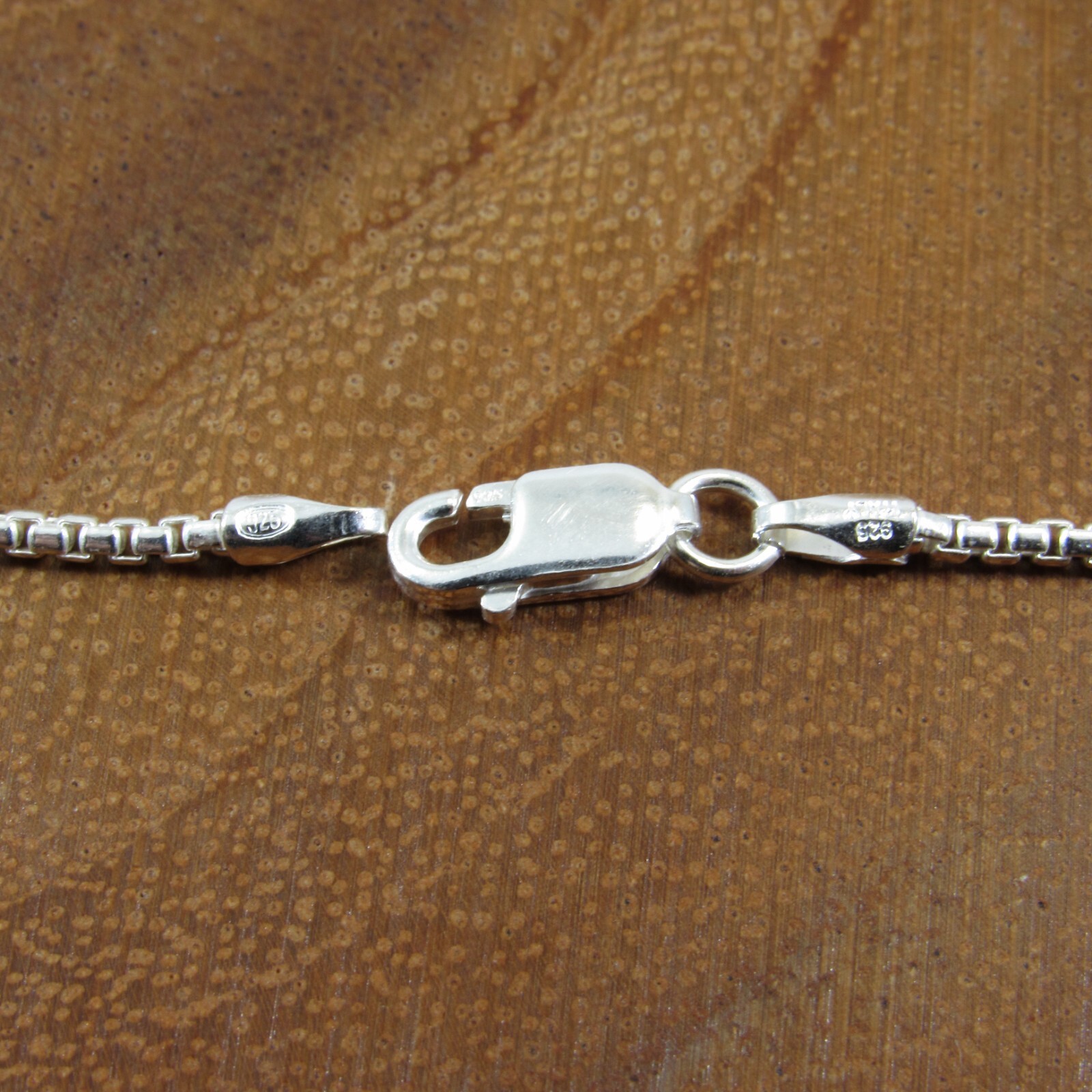 1.5MM Solid 925 Sterling Silver Italian Unisex Round Box Chain Rounded Necklace
