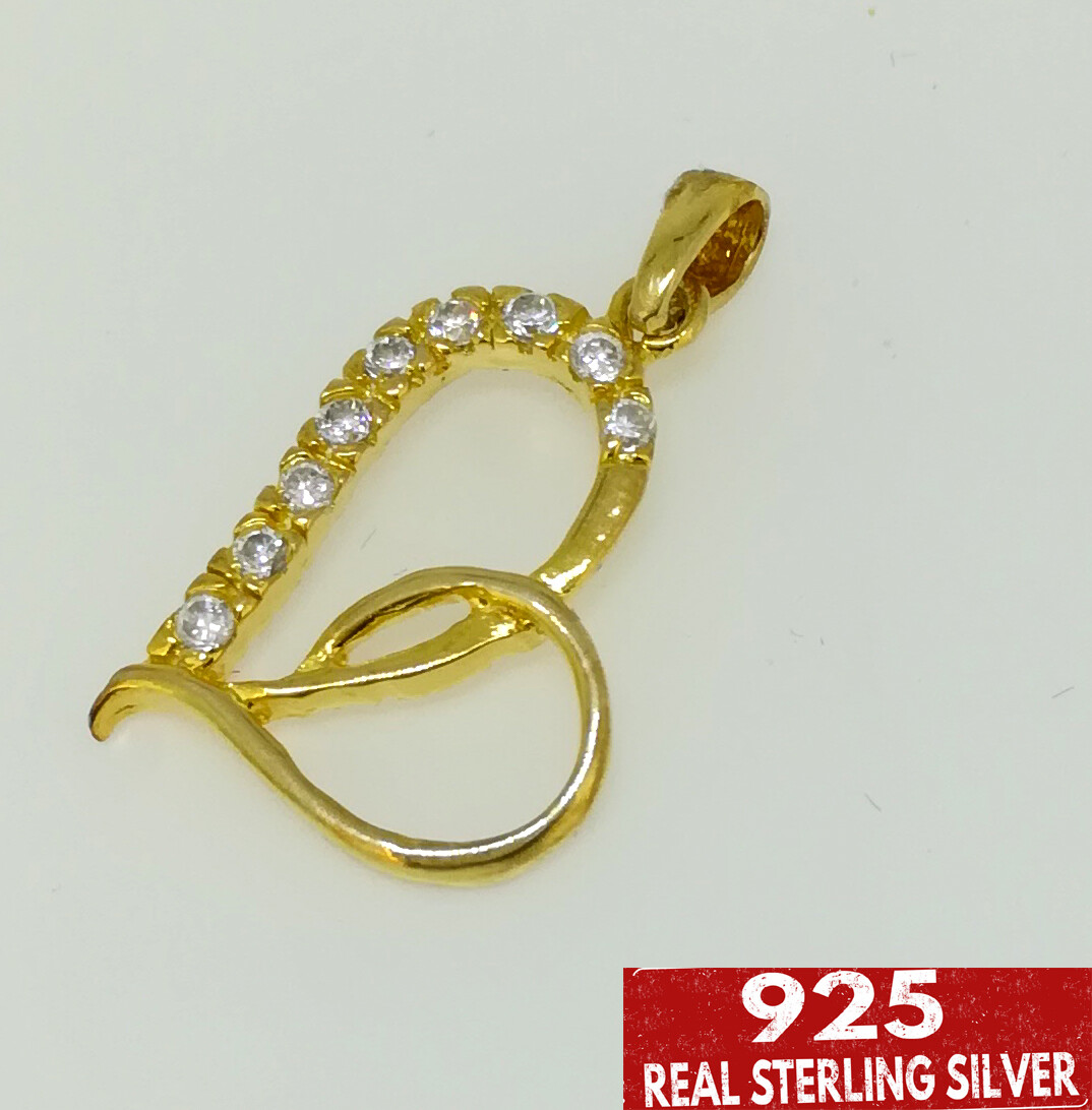 18k GP Genuine Solid 925 Sterling Silver Heart CZ Pendant N-A888 Woman Gift