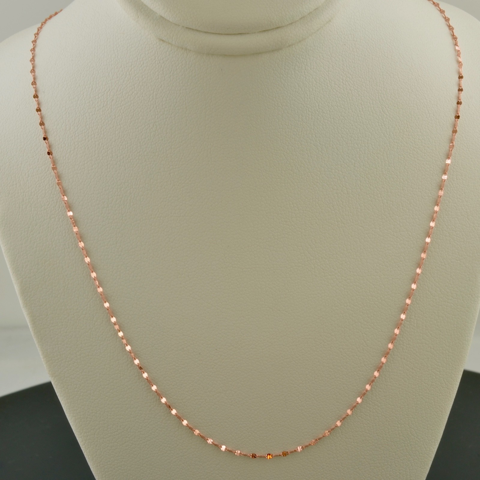 10K ROSE GOLD 1.2MM POLISHED MARINE LINK 18 INCH NECKLACE