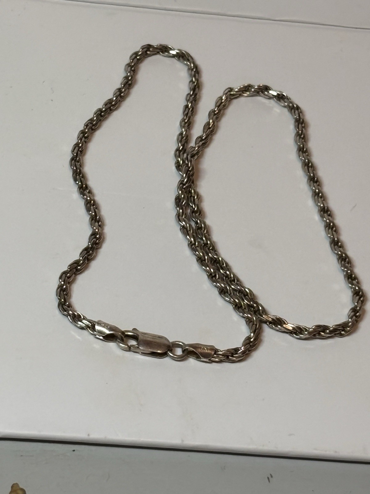 Vintage Sterling Silver 16in Necklace Chain Estate Jewelry Marked 925 Italy 10gr