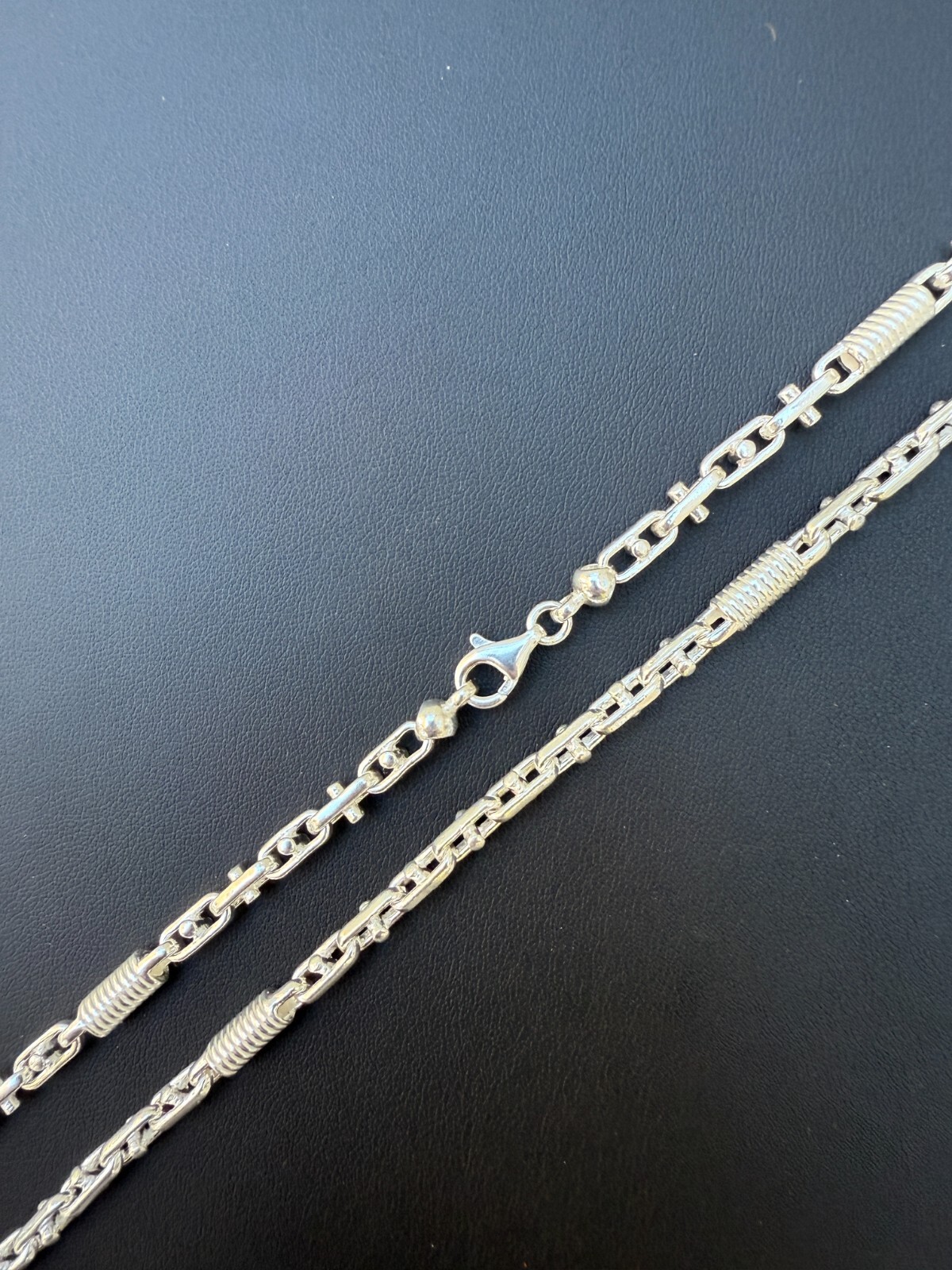 Real 925 Sterling Silver Handmade 5mm Spring Barrel Bullet Rolo Chain Necklace