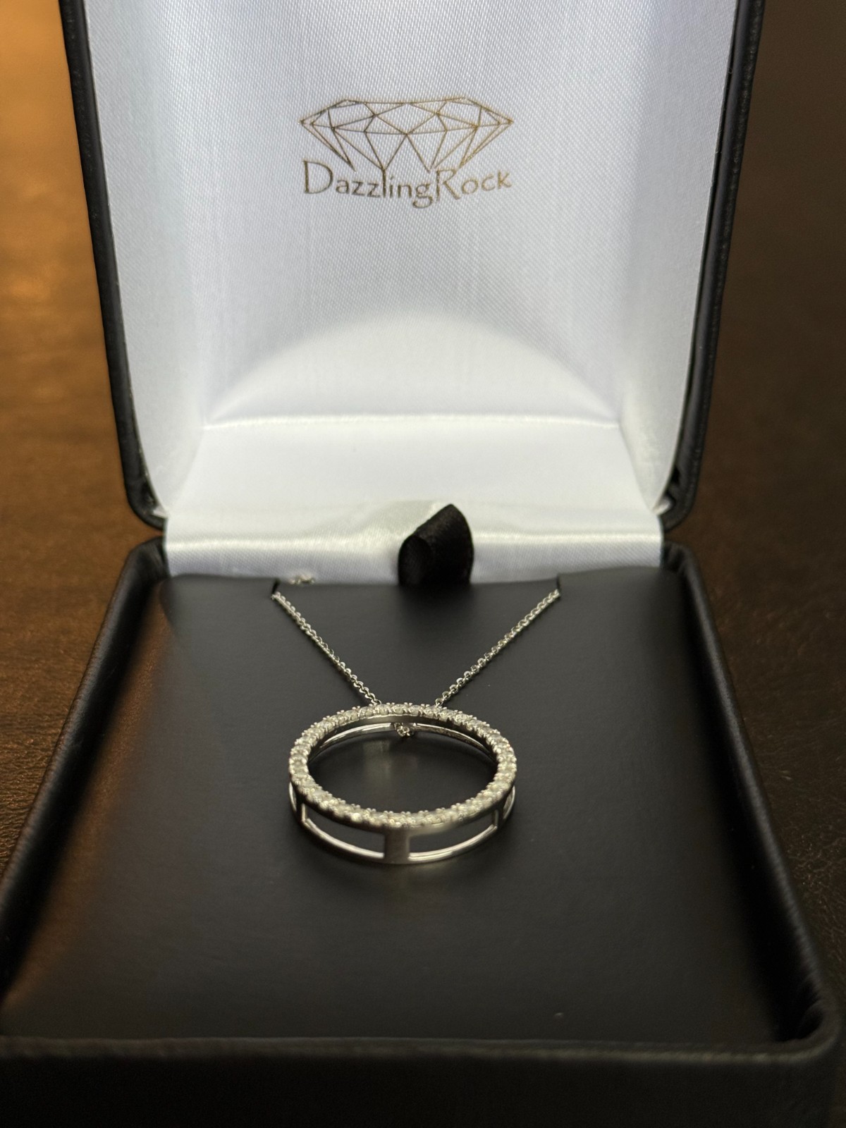 0.75 CTW LAB-GROWN DIAMOND CIRCLE PENDANT | 10K WHITE GOLD | NWOT