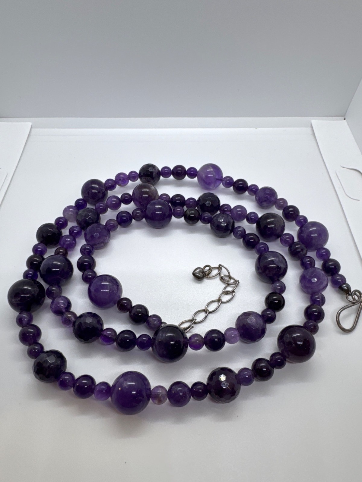 Mine Finds by Jay King DTR Sterling Silver 925 Amethyst Bead Necklace 34″-37″