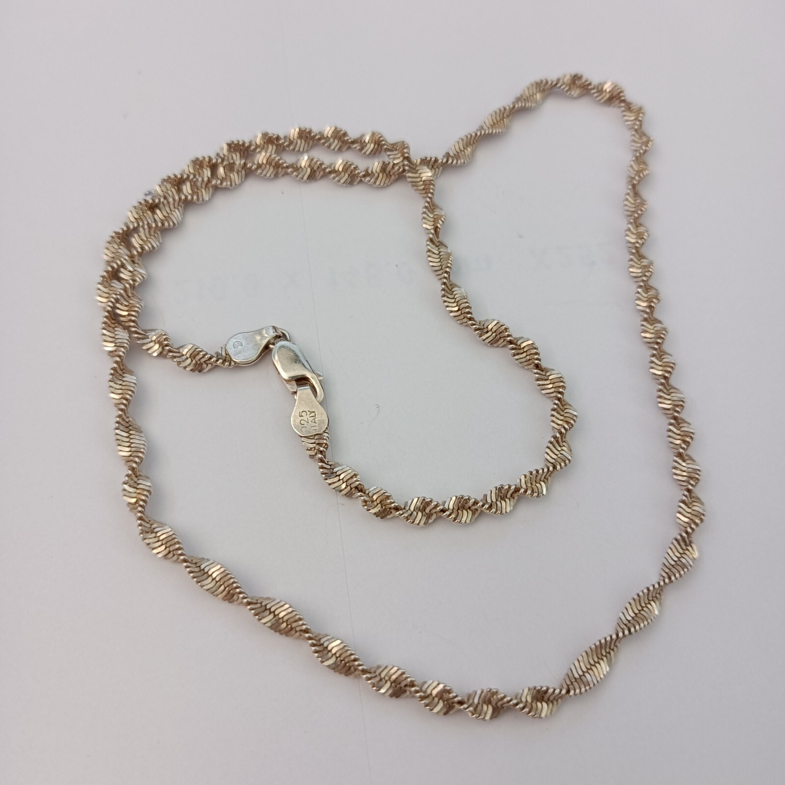 Vintage Sterling Silver Chain Necklace Italy Thick Twisted Rope Men’s Women Gift