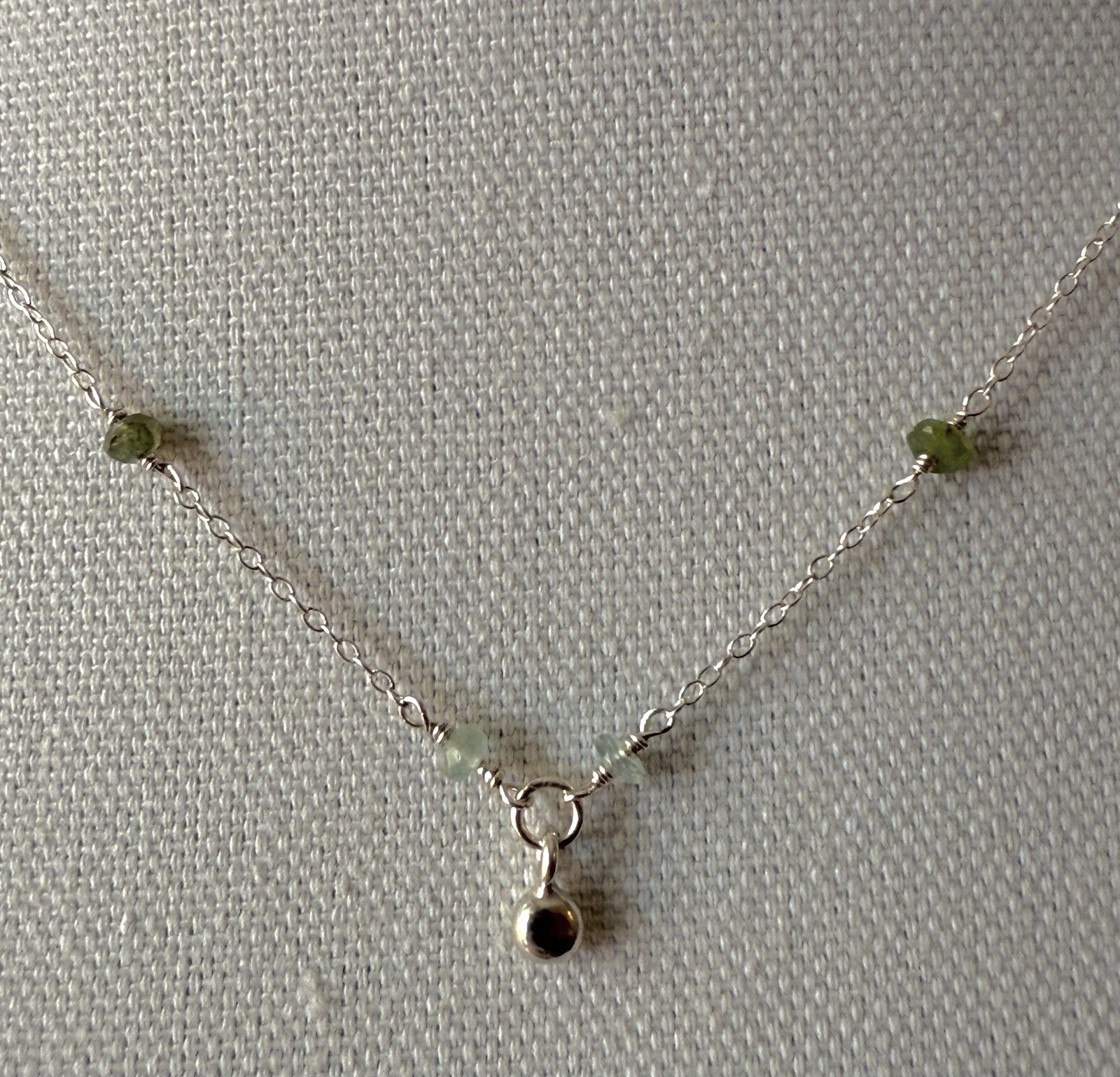 Sterling Silver Beaded Station Necklace