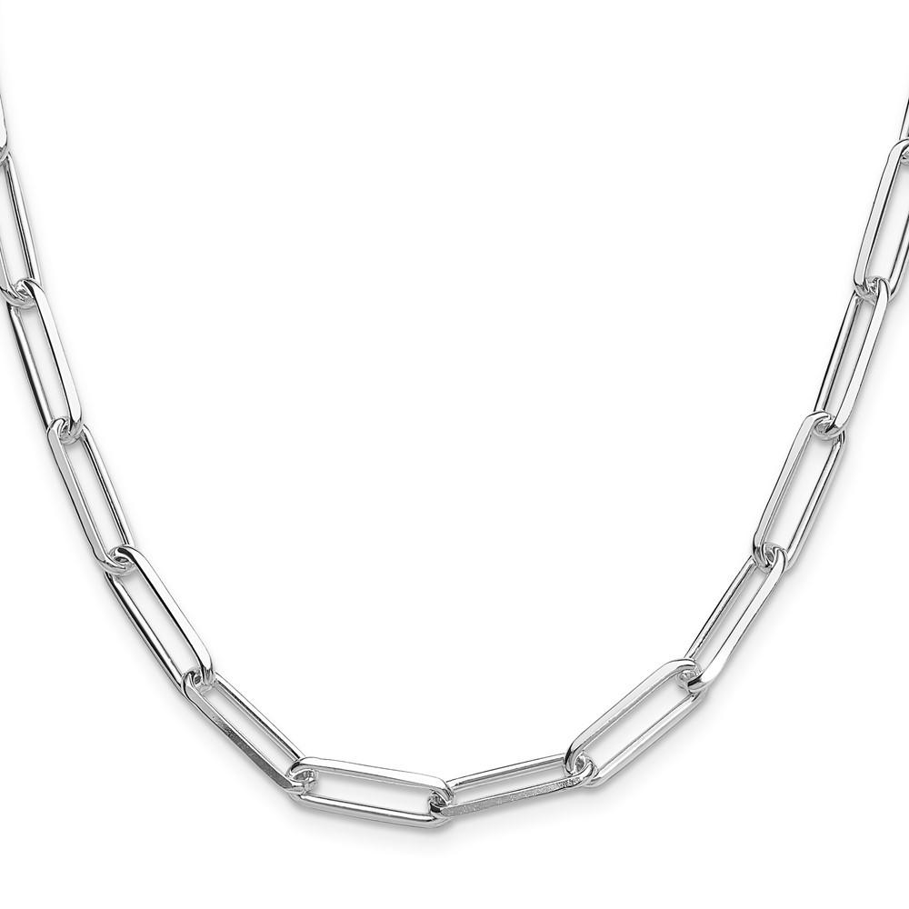 Sterling Silver 5.5mm Diamond-cut Paperclip Chain Necklace 16″ 16.26gm