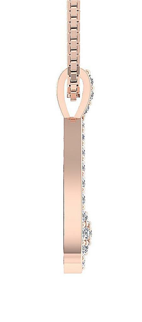 Fashion Pendant Necklace SI1 G 0.50 Ct Natural Diamond 14K White Gold 0.75Inch