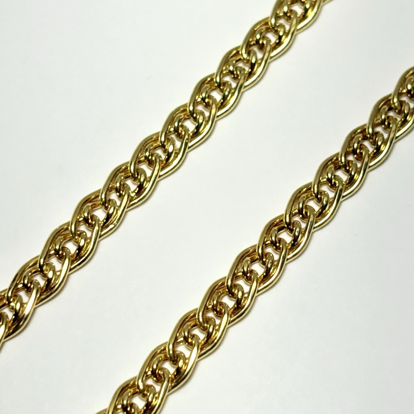 Italy 14K Yellow Gold Nonna Double Curb Link 4.5mm 28″ Chain Necklace 13.6g