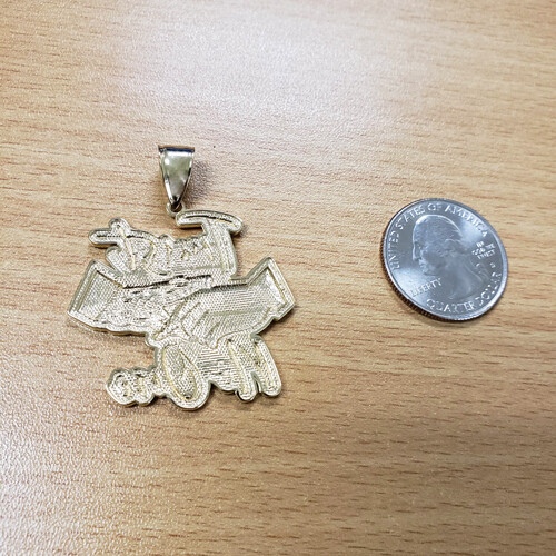Gold TRUST NO ONE Hip-Hop Pendant