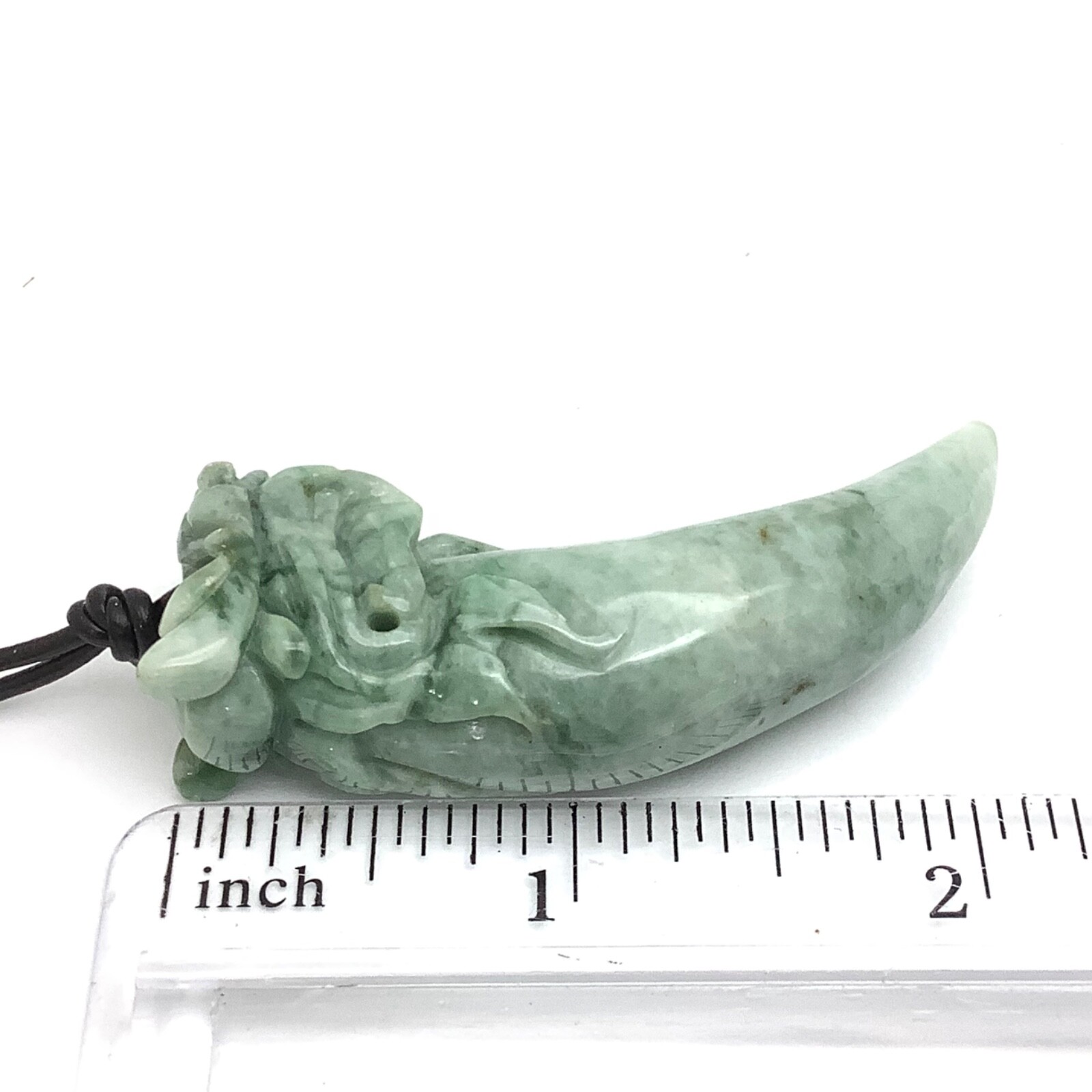 Burmese Jade Dragon Tooth Pendant Green Jadeite Jade Necklace Burma Myanmar