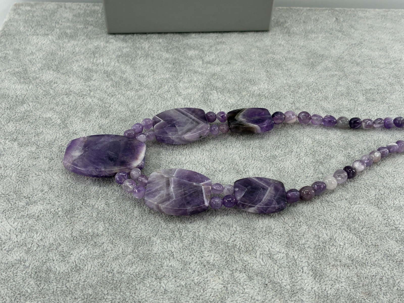 Jay King DTR Cape Amethyst Beaded Station Necklace Sterling Silver HSN Purple