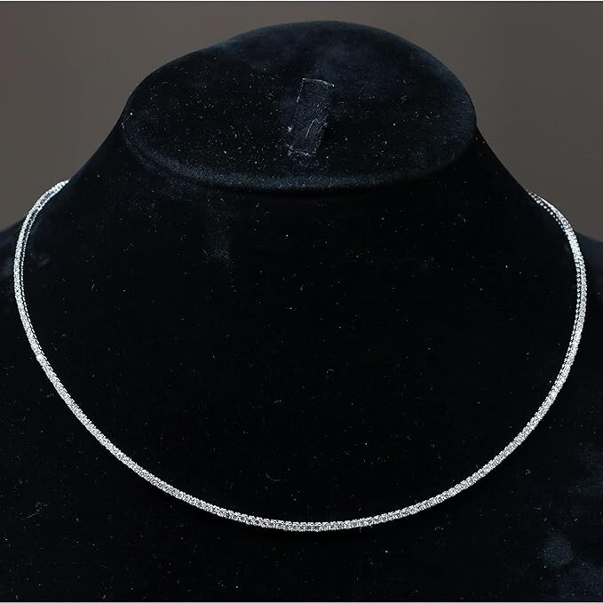 4.50CT Natural Diamond Tennis Necklace for Women 14K White Gold 18″