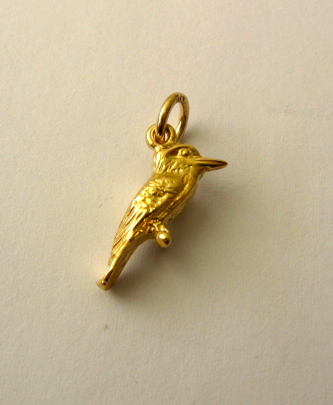 GENUINE SOLID 9K 9ct Yellow GOLD 3D KOOKABURRA ANIMAL BIRD Charm/PENDANT GIFT