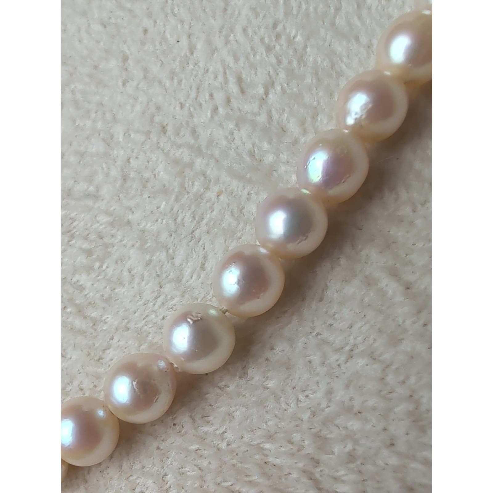Vintage Genuine Cultured Pearl Necklace Sterling Silver Box Clasp 26″