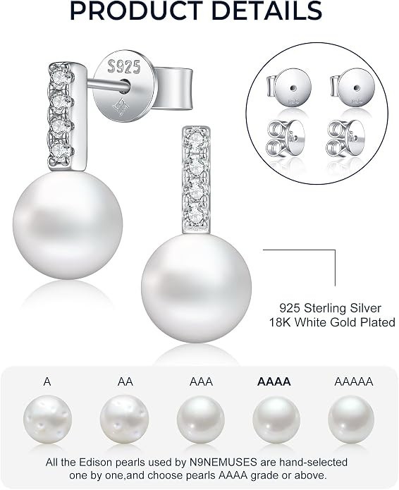 6-7mm AAAA+ Real Freshwater Pearl Necklace for Women, 18K Gold Plated 925 Sterli