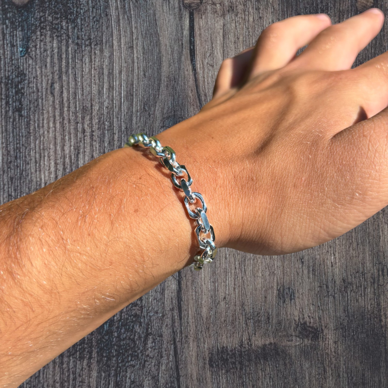 6mm Anchor Cable Bracelet – Real Solid 925 Sterling Silver Or 14k Gold Vermeil
