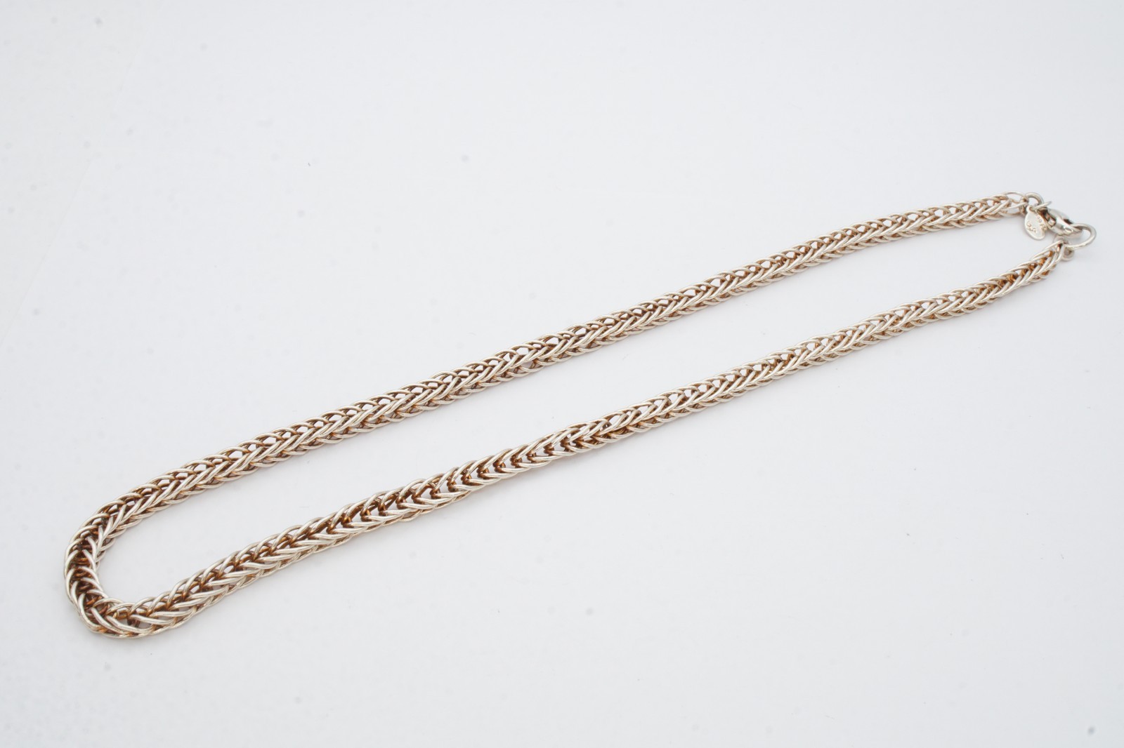 Sterling Silver 925 Foxtail Necklace 18″