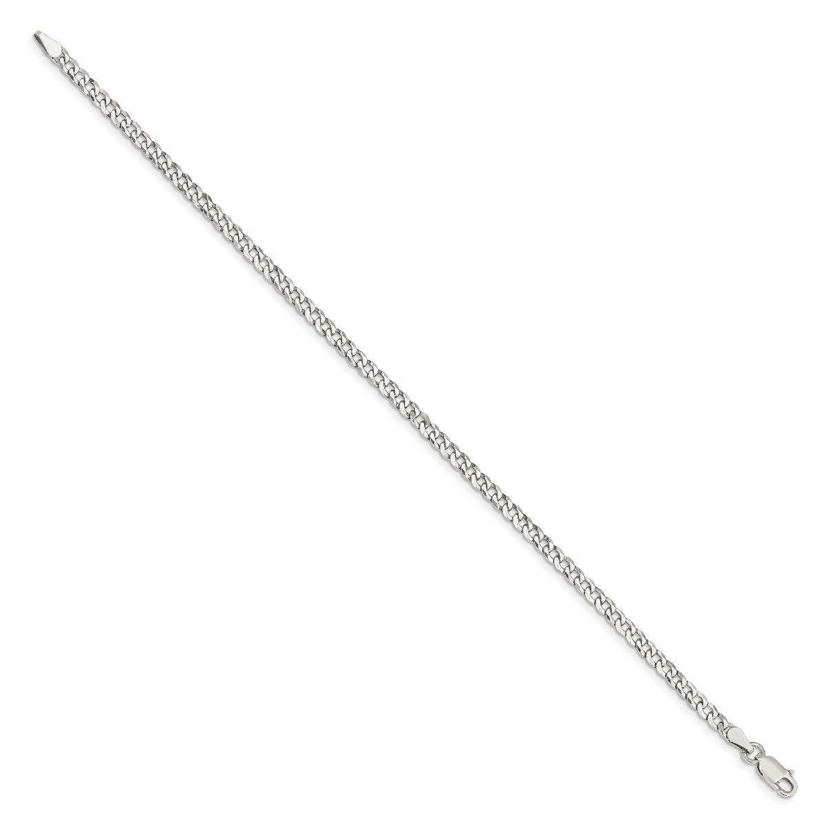 Sterling Silver Beveled Curb Chain 7″, 8″, 9″, 20″,24″, 26″, 28″, 30″ Lengths