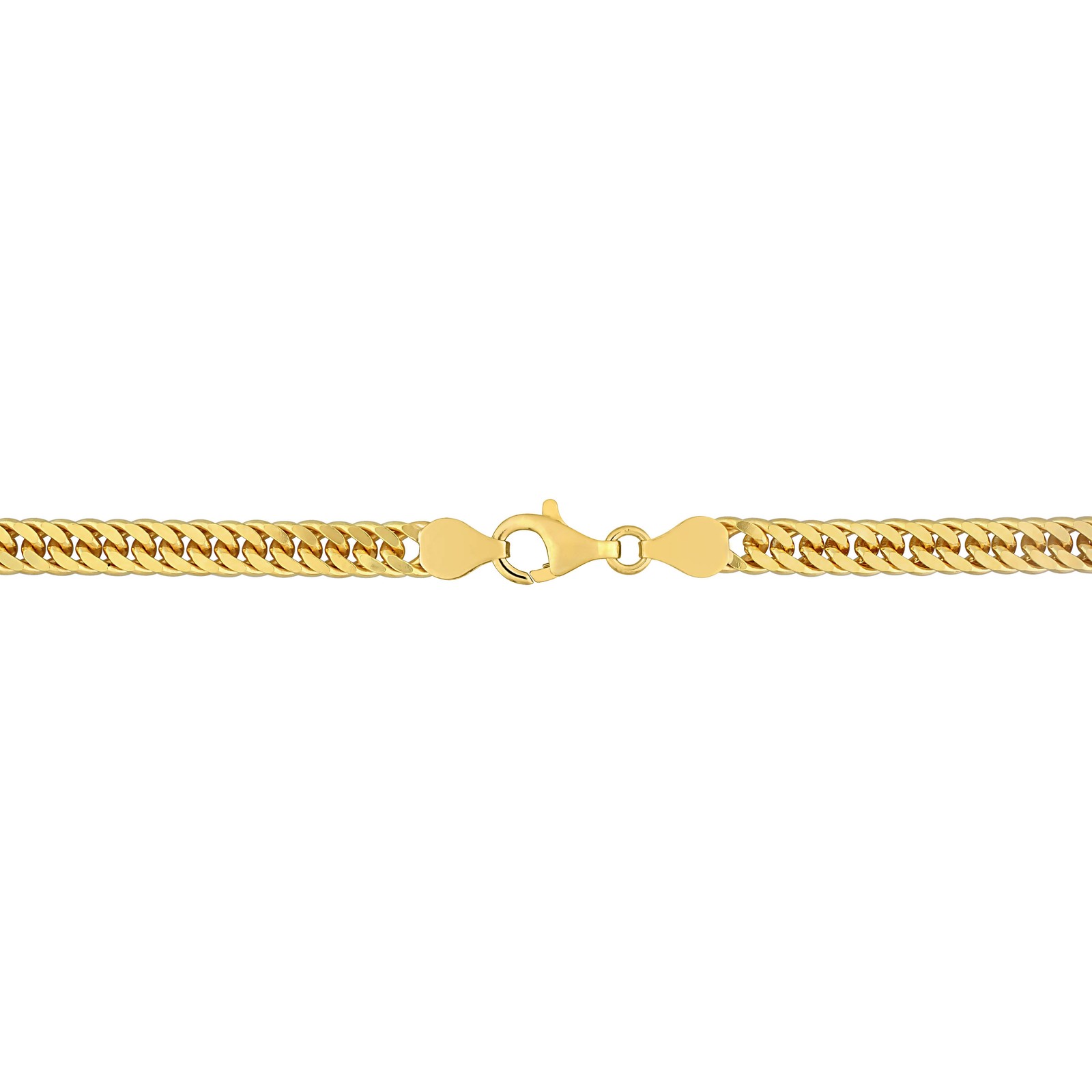 Amour Yellow Plated Silver 5.5mm Double Curb Link Chain Necklace – 24 in.