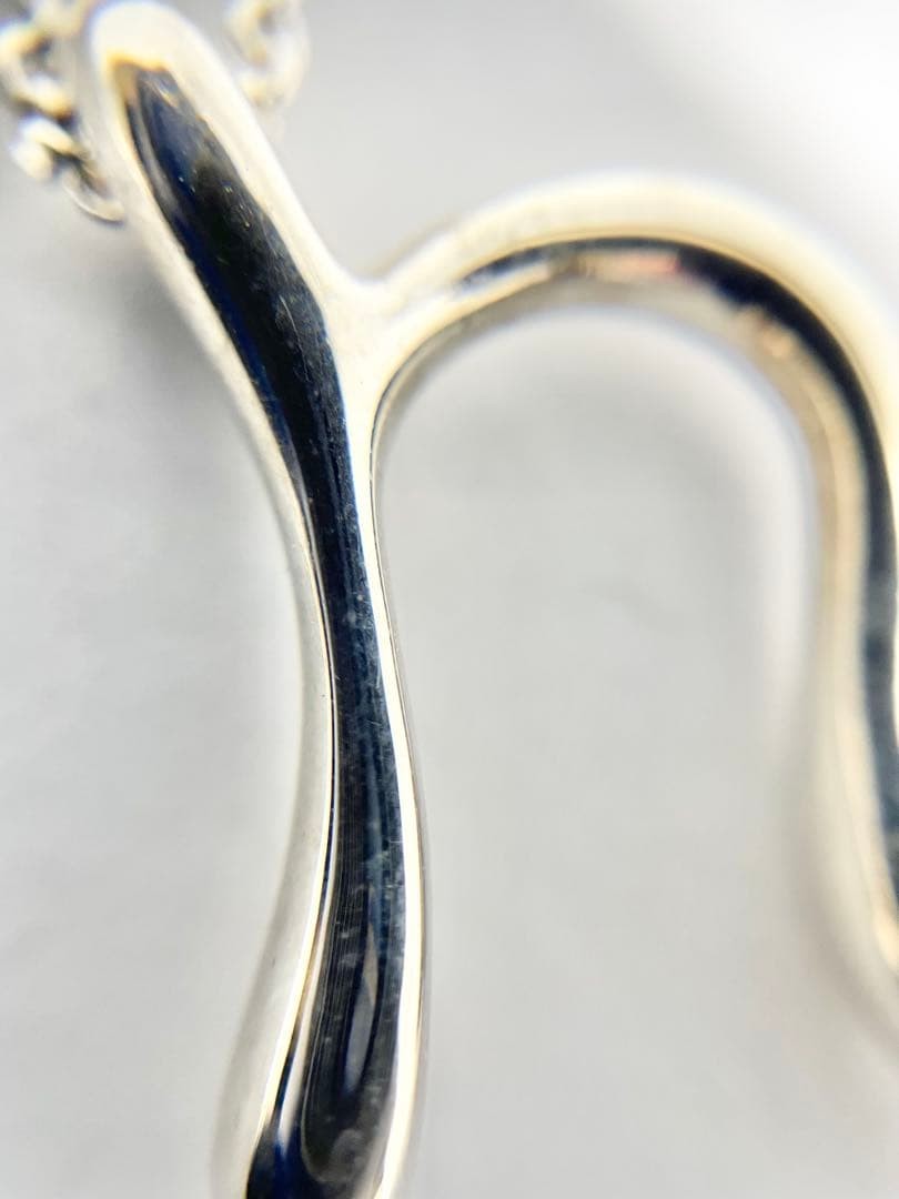 Tiffany & Co. Large Initial N Necklace Silver 925 Unisex Pre-Owned
