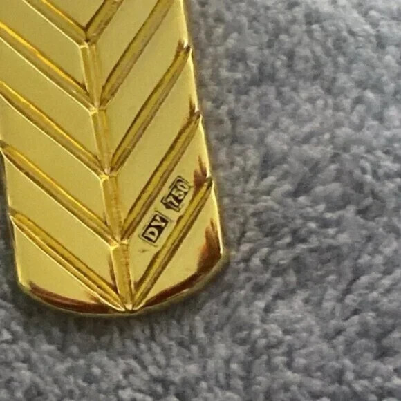 David Yurman Gold and Diamond Dog Tag Pendant Necklace