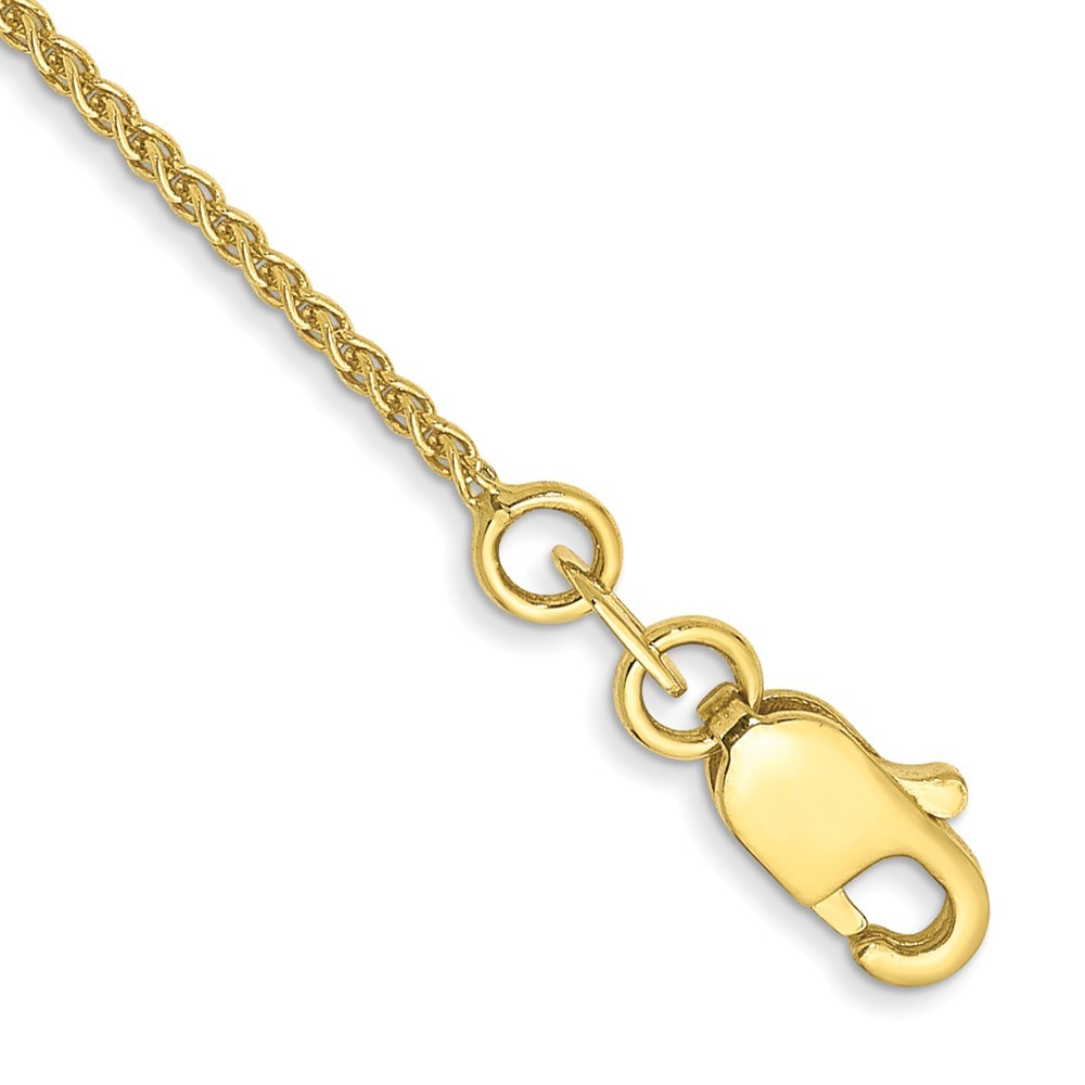 10K Yellow Gold 1-1.7mm Spiga (Wheat) Chain Necklace 7-30 Inch Mens Womens