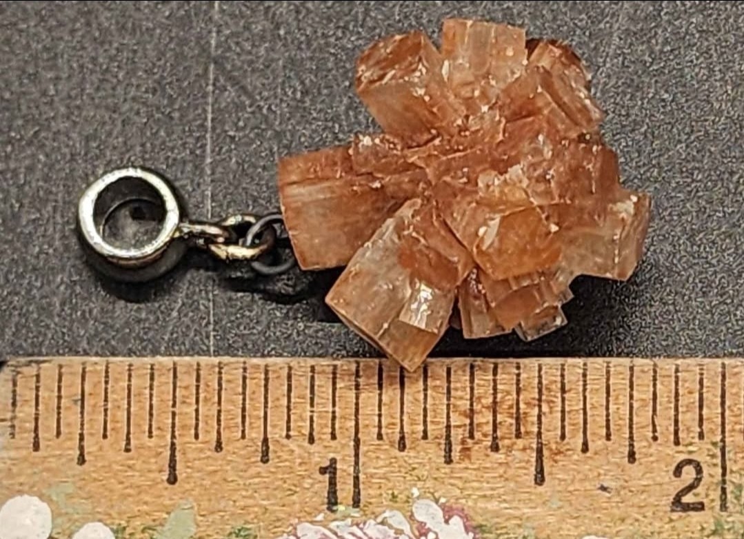 3 Pc. Silver Tone Aragonite Crystal Cluster Flower Charm Pendant, Nature